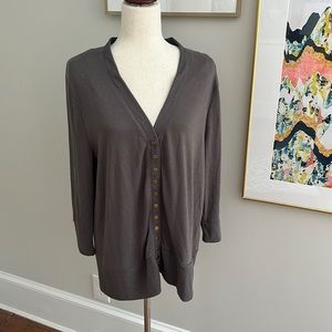 Zenana Outfitters charcoal multi-button front cardigan